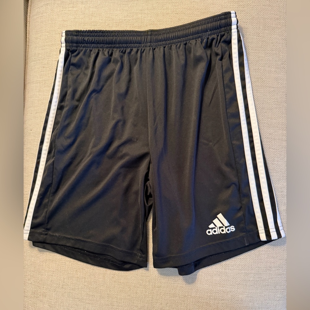 Adidas Men's Black and White Athletic Shorts